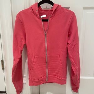 Coral Pink American Apparel Zip Up Hoodie Size Small
